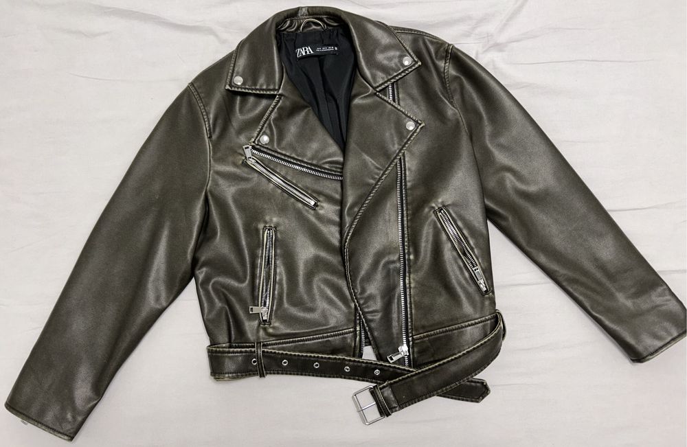 Zara oversized leather jacket