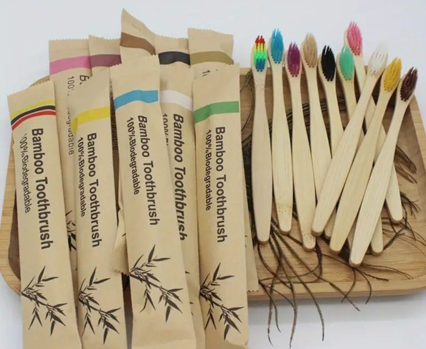 Бамбуковые зубные щетки новые