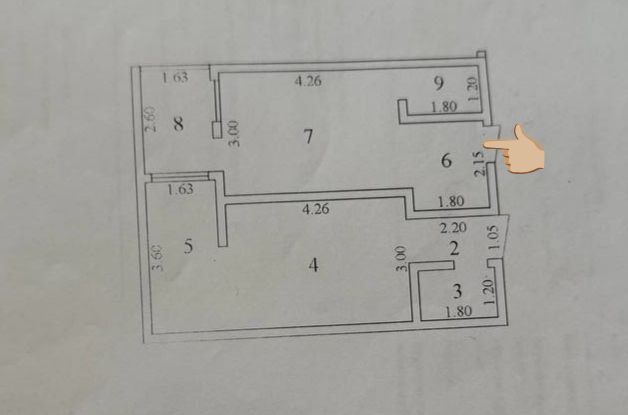 Своя квартира без маклера 2-3-3 на Корасу-6 новостройка 46м² Базарчик
