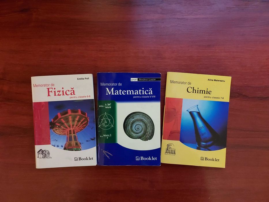 Memoratoare matematica, fizica, chimie clasele 5-8