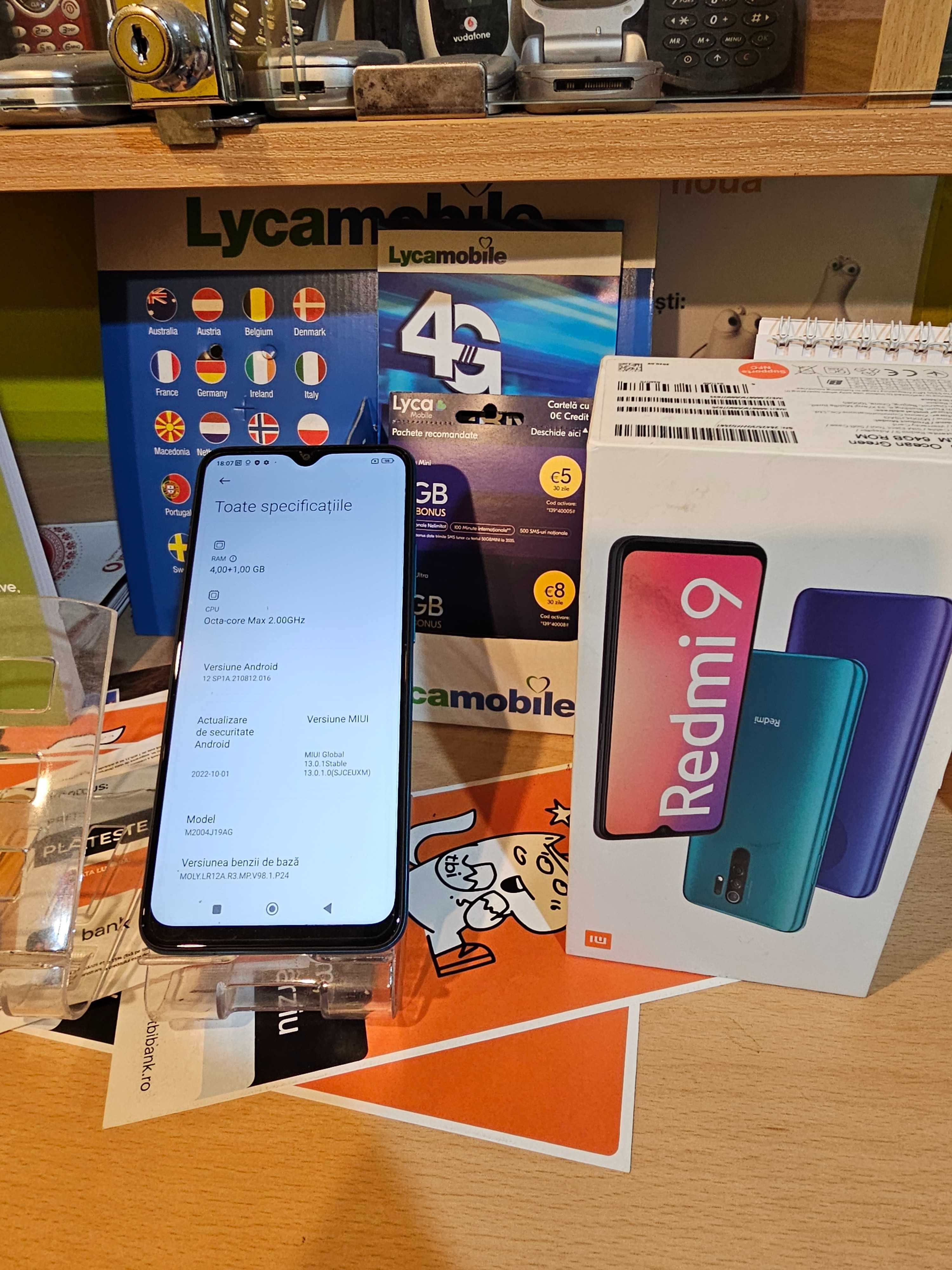 Redmi 9 64/4*RATE*Garantie *FACTURA*Albastru*Impecabil