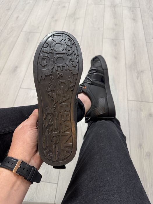 Adidasi BarbatI D0LCE GABBANA Lacquer Negru Full!