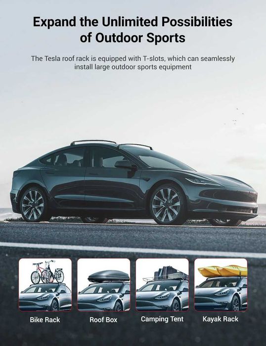 Багажник за покрив Tesla Model Y (алуминиев roof rack)