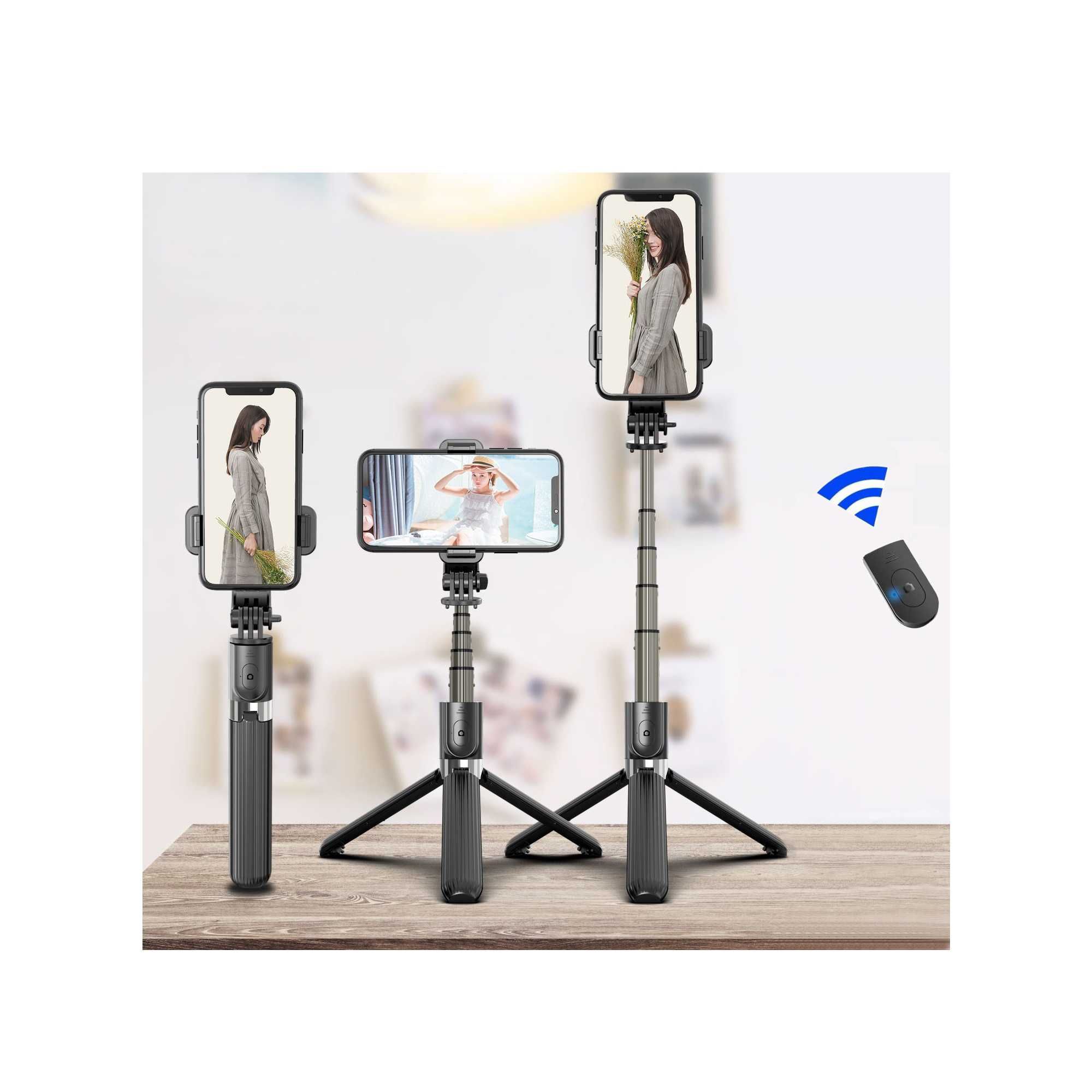 Selfie stick Trepied suport telefon, telecomanda Bluetooth, GoPro