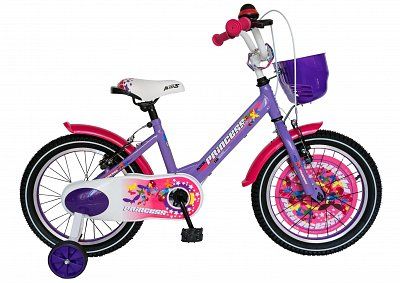 Bicicleta copii 16" CARPAT PRINCESS C1608C, cadru otel, violet/alb