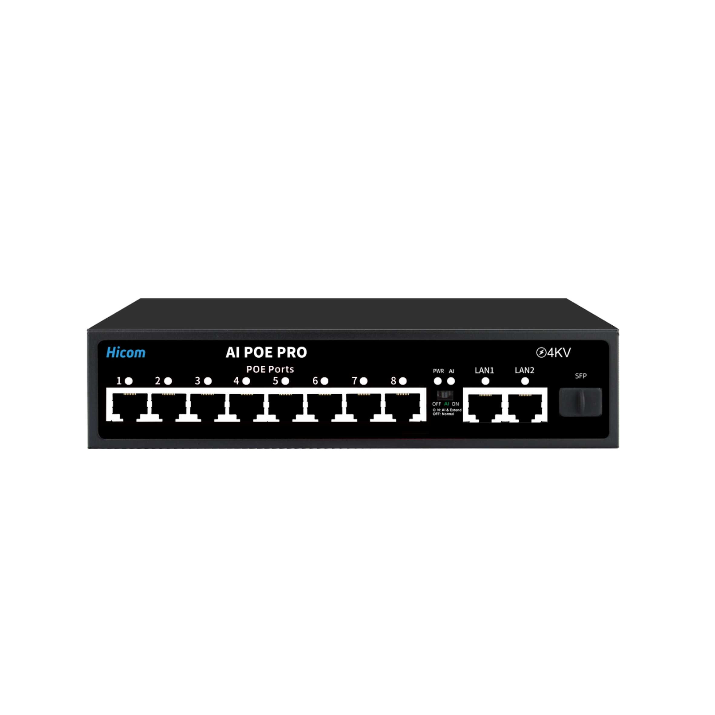 AI PoE коммутатор 8 PoE , 2 UPlink , 1 SFP