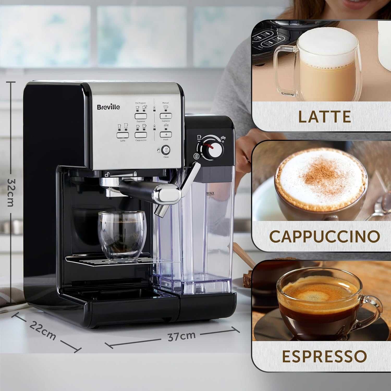 Еспресо кафемашина Breville Prima Latte II (VCF108X) 1250W