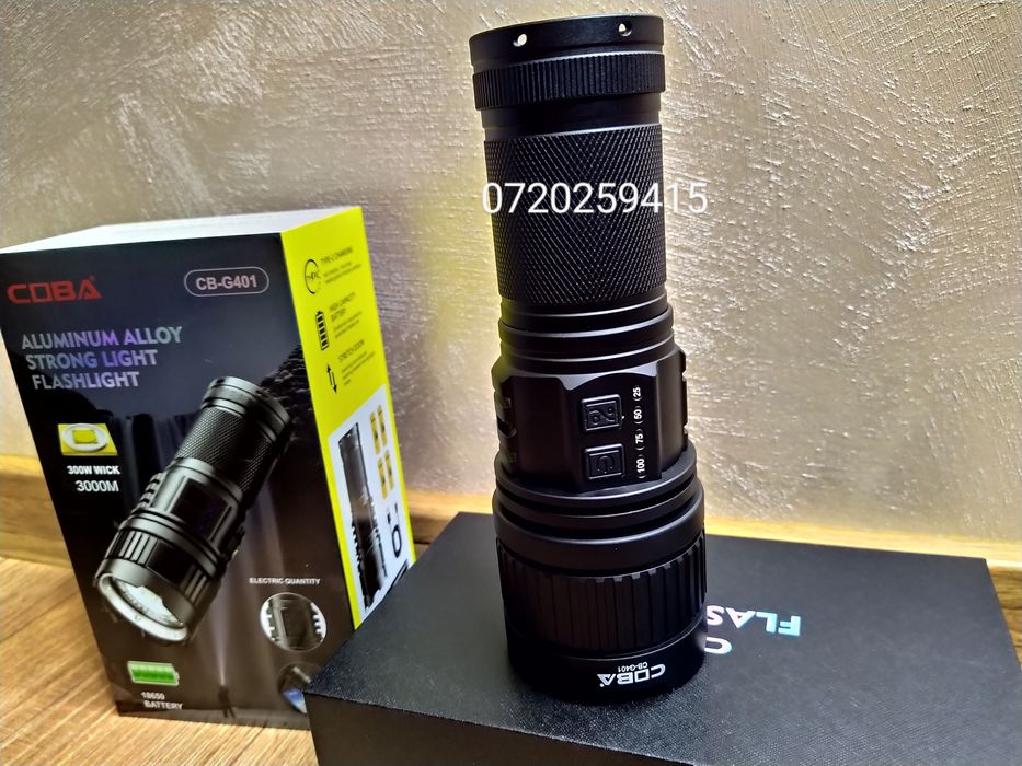 Lanterna Profesionala COBA CB-G401, Putere 300W, 4 Acumulatori