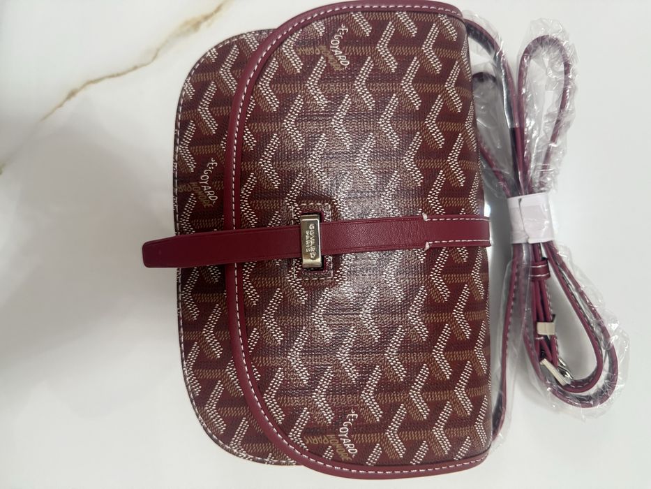 Geantă tip crossbody, model Goyard – vișiniu/burgundy