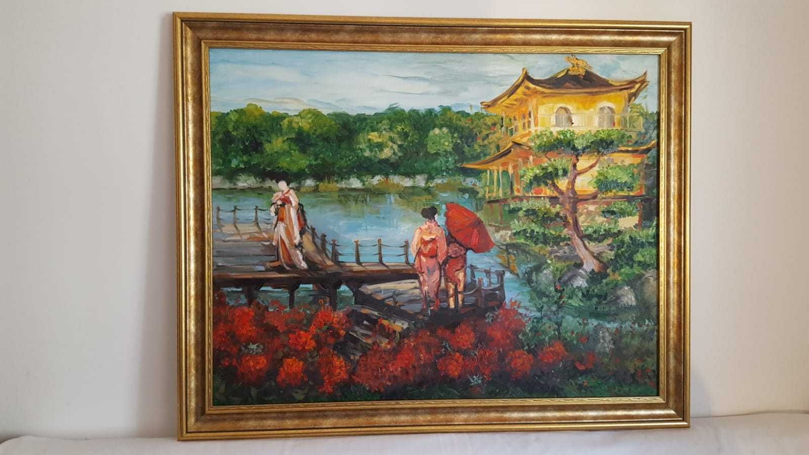 PICTURA, tablou romantic nou,"Geishe in Kyoto", pictor roman consacrat