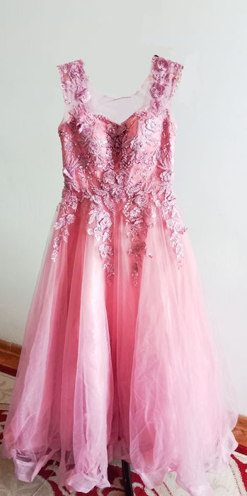 Нежное розовое платье для выпускного/свадьбы