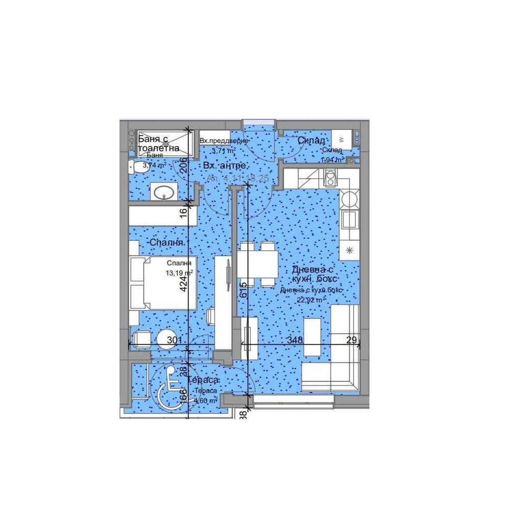 Продава се Двустаен апартамент в Пловдив, Остромила - 70 кв.м за 1421 €/кв.м - Снимка #1