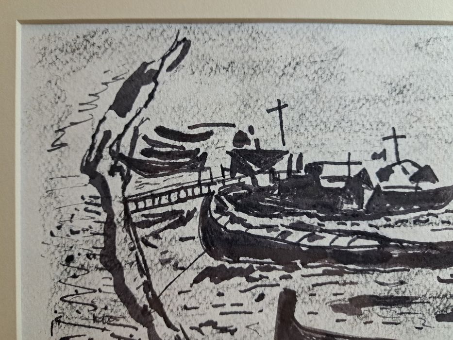 Tablou "Bărci", Vasile Grigore(n.1935- d.2012),
