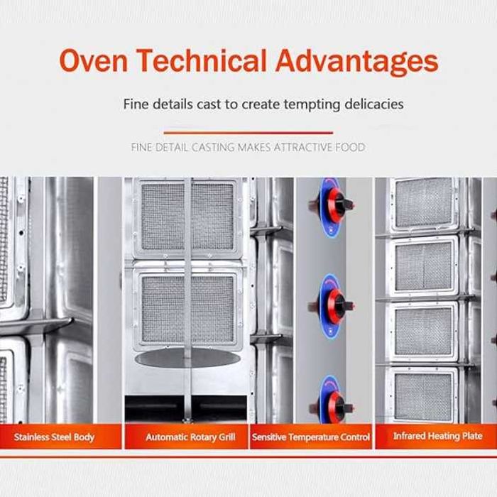 aparat,rotisor shaorma pe gaz cu 3 ,4,5 arzatoare NOU