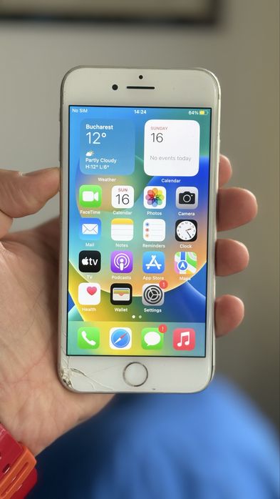 iPhone 8 White-Baterie 73%-Amprenta Functionala-64GB-Perfect Functinal