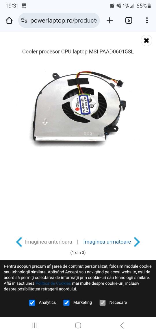 Vând ventilator calculator