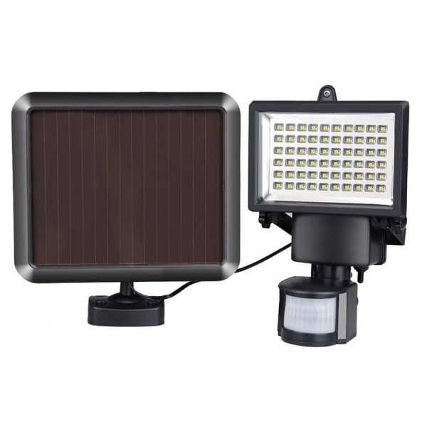 ПРОМО!! 2 броя Качествен LED Прожектор с фотоклетка и Соларен панел