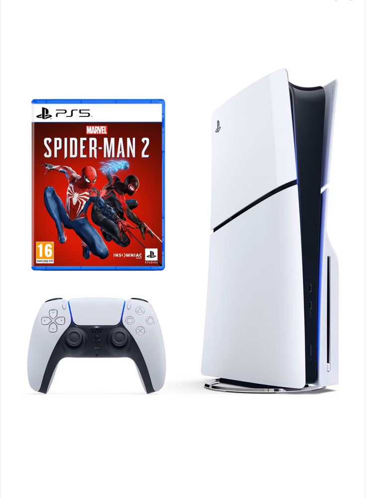 Конзола PlayStation 5, 1TB SSD + игра Marvel Spider-Man 2 и още игри +