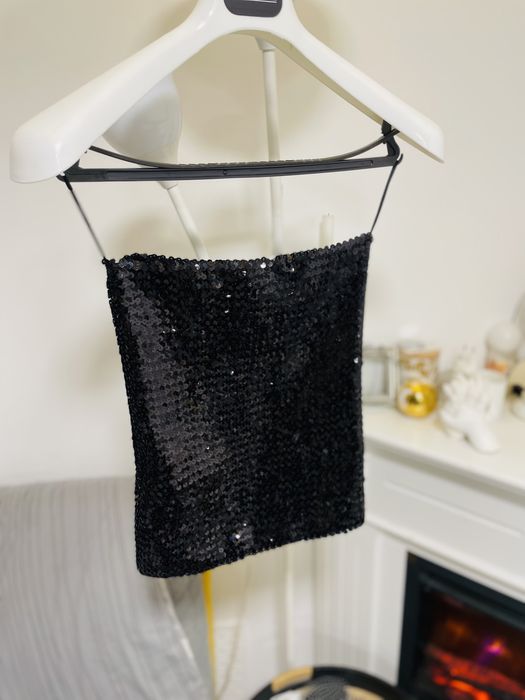 Set /pantaloni cu paiete si top