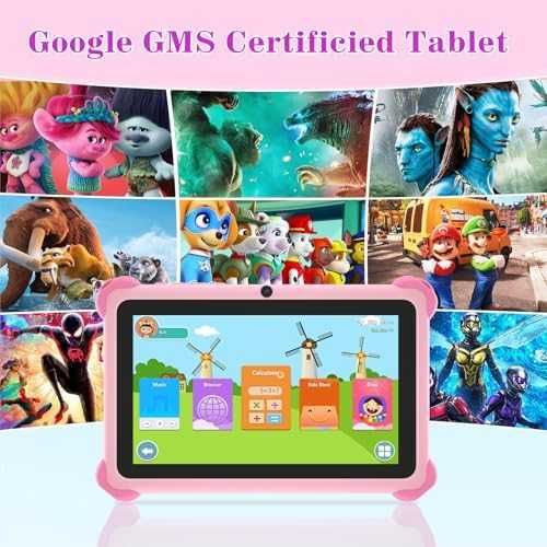 Нов 7 инча Розов таблет за момичета с игри стойка и родителски контрол