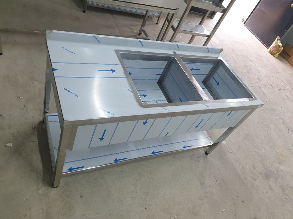 Spalator dublu, chiuveta dubla, 2 cuve 1600x700x850mm cuve 500x500mm