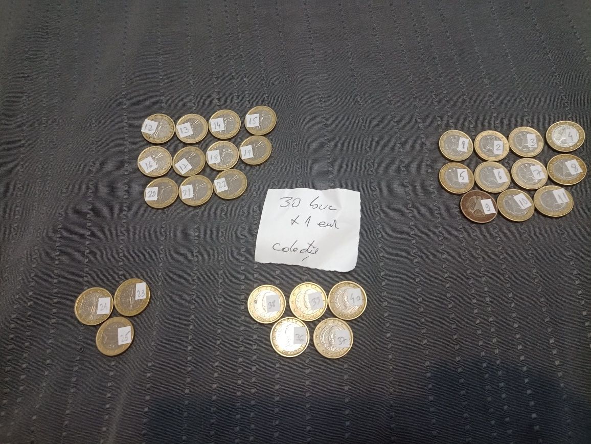 Colecție de monede vechi de 1 - 2 euro sau 0,5 eur
