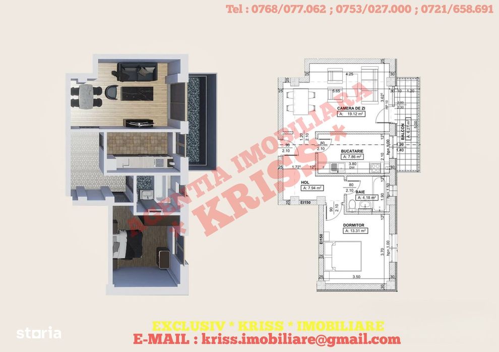 Kriss Imobiliare Apartament 2 Camere TRIVALE Bloc Nou 2026 Comision 0%