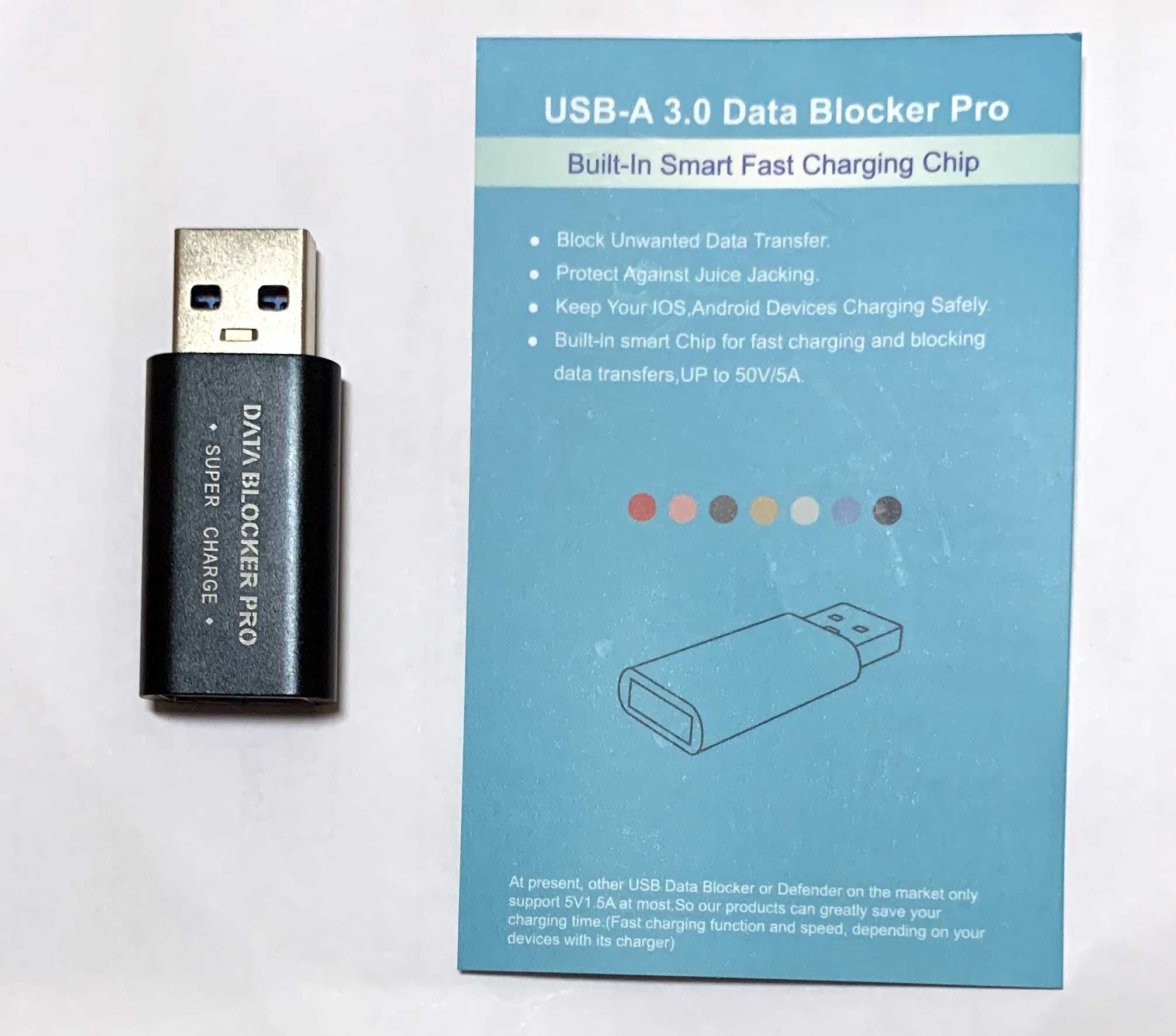 Data blocker USB-A против изтичане на данни при зареждане през USB