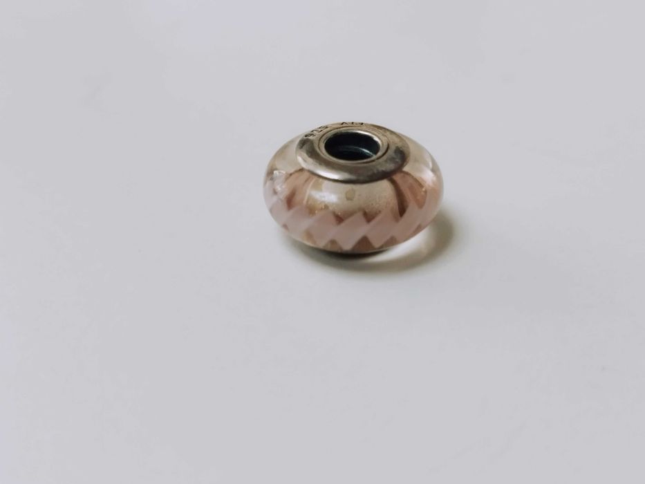 Charm Pandora 925 Murano Zig Zag Rosa Fuori