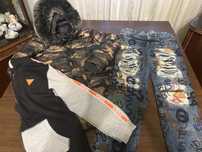 Geaca,hanorac,blugi guess+tricou cu maneca lunga cadou