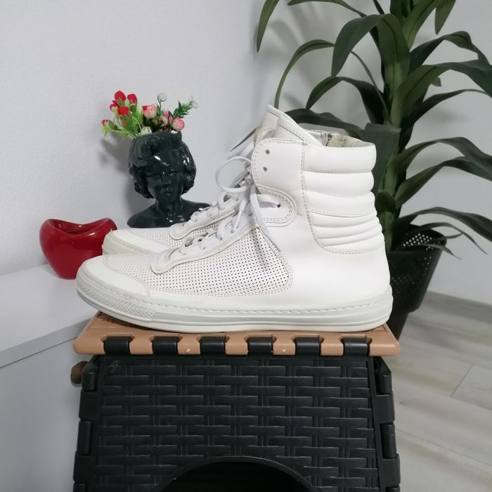 Ghete bărbați Diesel Black Gold White, piele naturală, import Italia