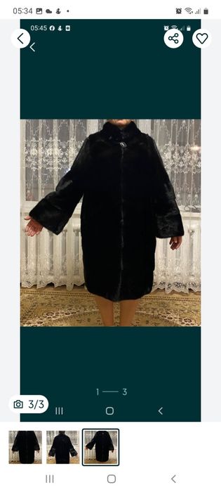 Шуба из норки,черная