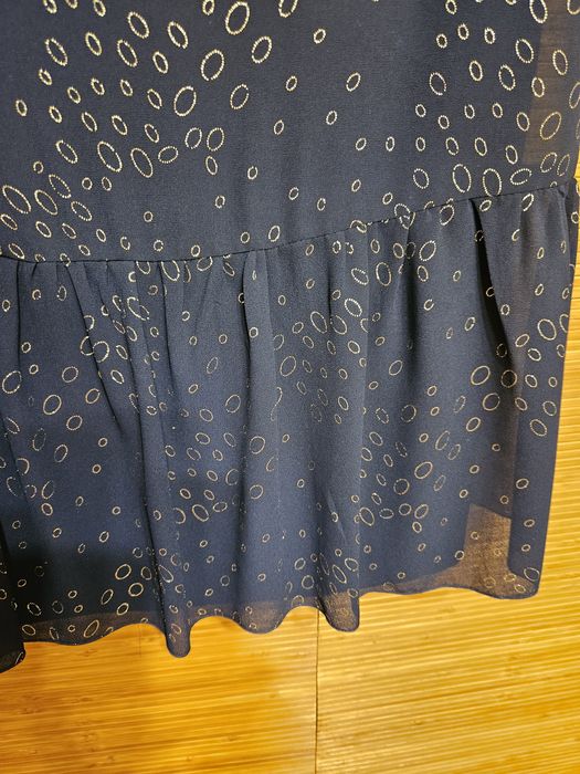 Rochie elegantă albastru/auriu