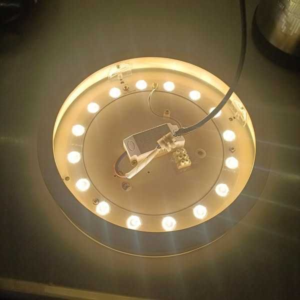 Дървена LED лампа за таван, 30см, 18W, 4500K, 1620Lm