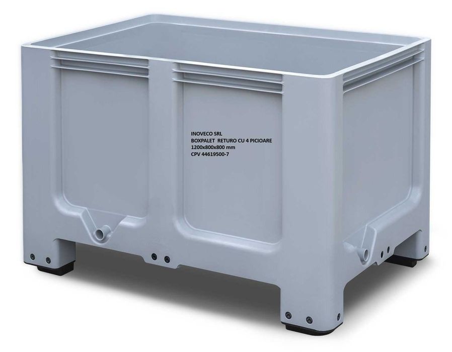 BOXPALET CU 4 PICIOARE GRI 1200x800x800 mm model RETURO