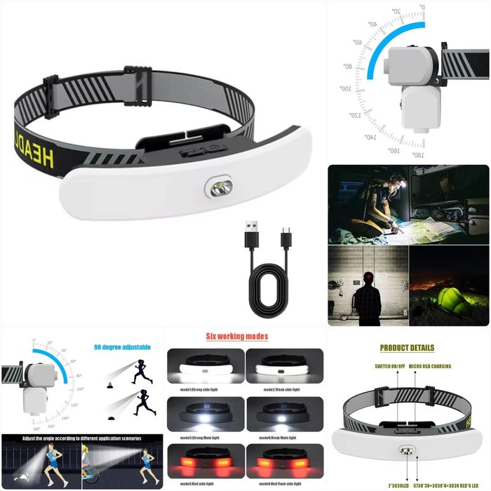 LED Bosh Fonar • COB + Spot • 230° Keng Nur • Kuchli • USB Zaryad