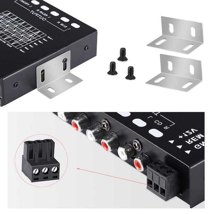 Amplificator auto,reducere zgomot, DSP, 7-Benzi,negru, 18.5x12x3cm,nou