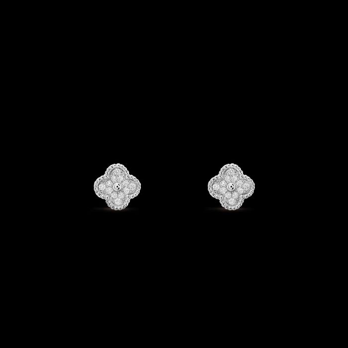 Van Cleef & Arpels VCA Silver Diamond Sweet Alhambra Дамски Обеци