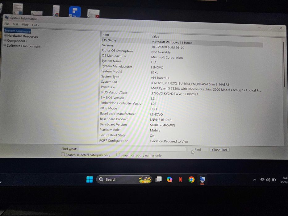 Laptop Lenovo IdeaPad Slim 3 14ABR8 AMD Ryzen™ 5 7530U 4.5 GHz, 14"