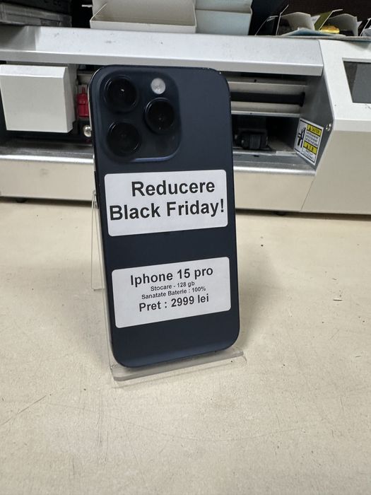 Iphone 15 pro / 128 gb / 100% baterie / folie sticla cadou