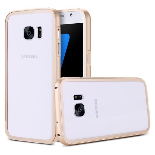 Husa / Bumper aluminiu + spate transparent Samsung Galaxy S6 , S6 Edge