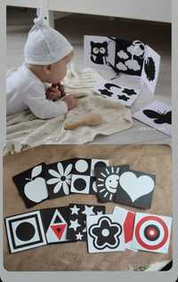 Развитие ребенка Черно белые Карточки для новорожденных
