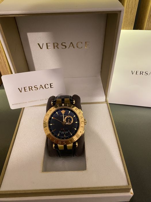 Versace V-Race GMT Alarm 46mm Gold Plated 18K