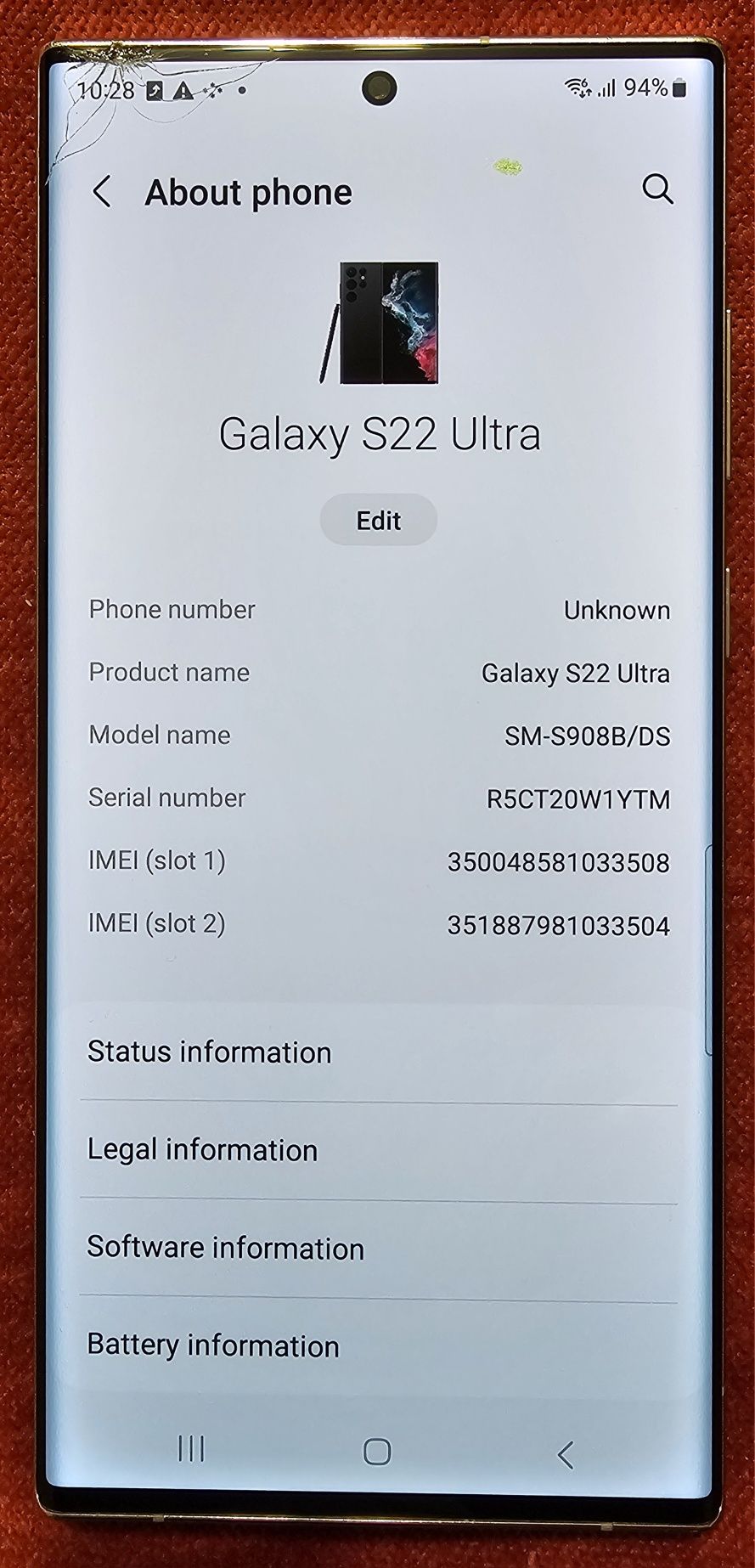 Display Samsung S22 Ultra cu baterie