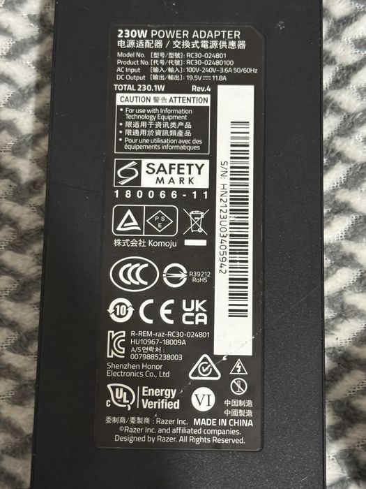 Alimentator / Incarcator Laptop Razer 230W