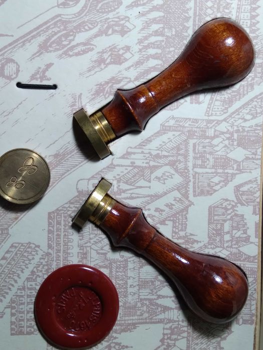 Set sigiliu stampila birou ceara blazon vechi vintage Herbin Franta