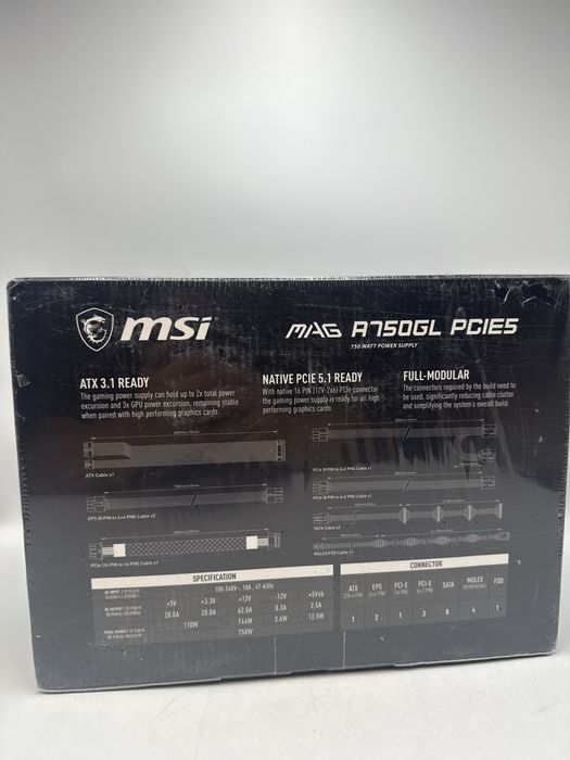 Sursa MSI MAG A750GL PCIE5, 80 Plus Gold Oferta Sigilata G