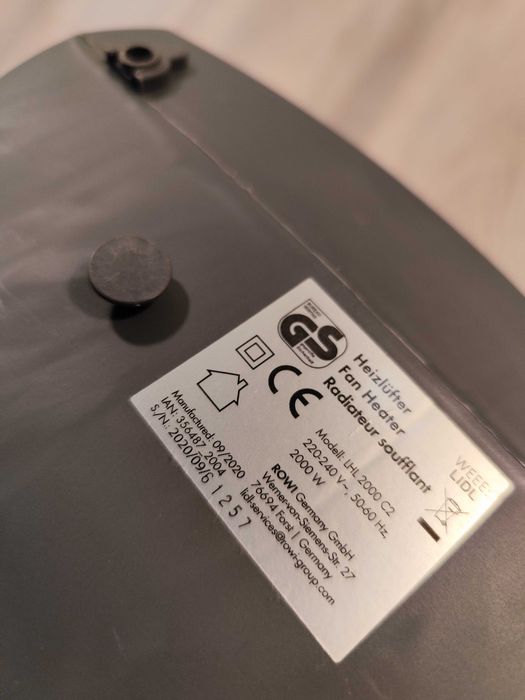 Aeroterma cu ventilator 2000W cu intrerupator siguranta la inclinare