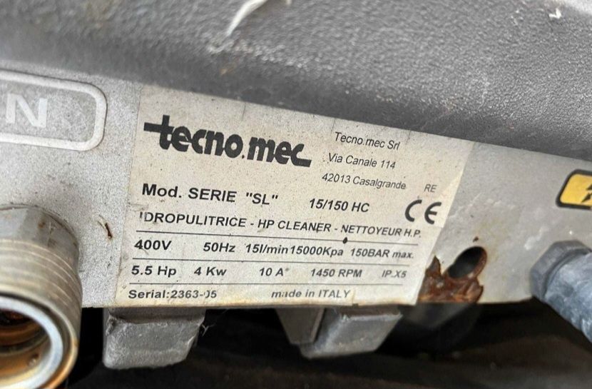 Професионална водоструйка / пароструйка Tecnomec SL 15/150 автомивка