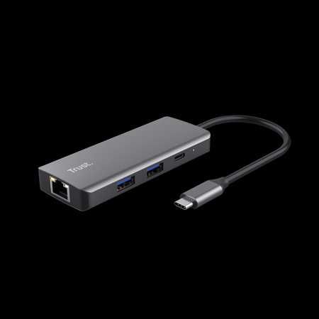 Adaptor Trust Dalyx 6-în-1 USB-C – Silver, nou, sigilat